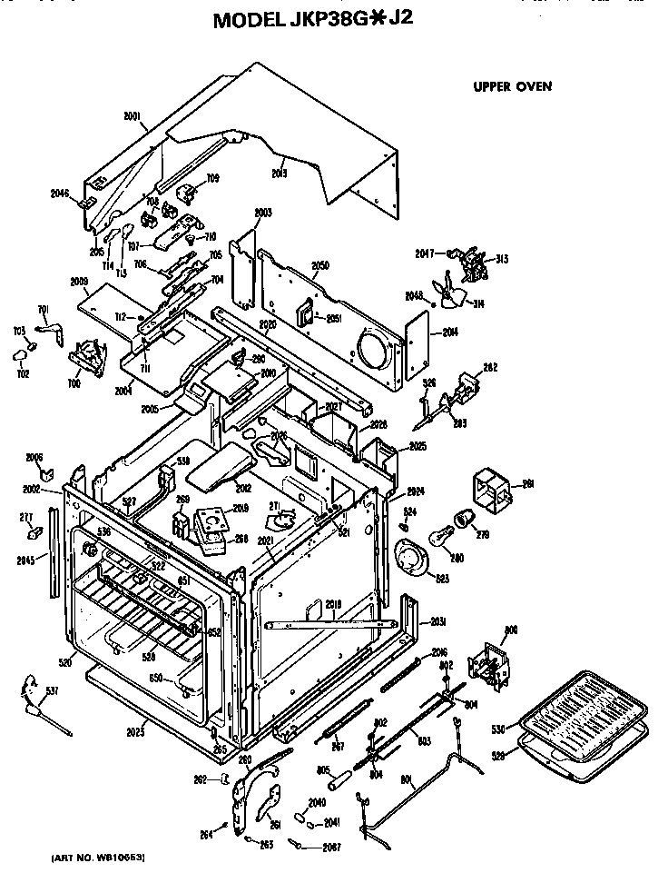 GE JKP38G*J2 upper oven diagram