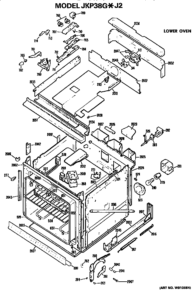 GE JKP38G*J2 lower oven diagram
