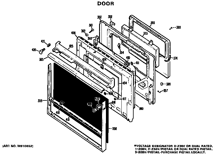 GE JKP38G*J2 door diagram