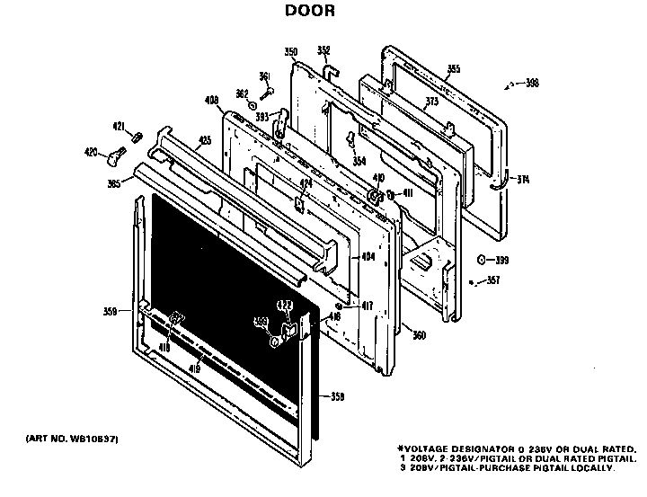 GE JKP27G*J2 door diagram