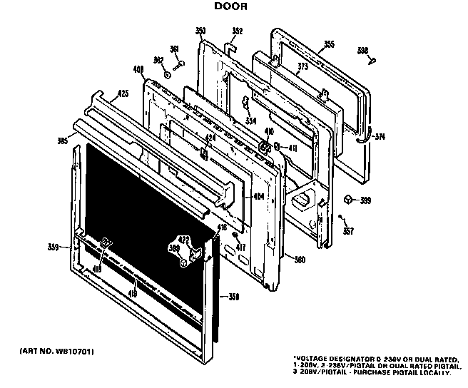 GE JKP16G*J3 door diagram