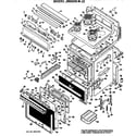 GE JB550G*J2 main body/cooktop/controls diagram