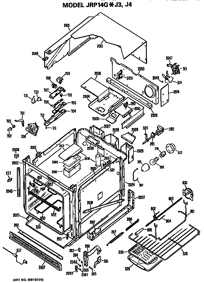 GE JRP14GJ4 oven diagram