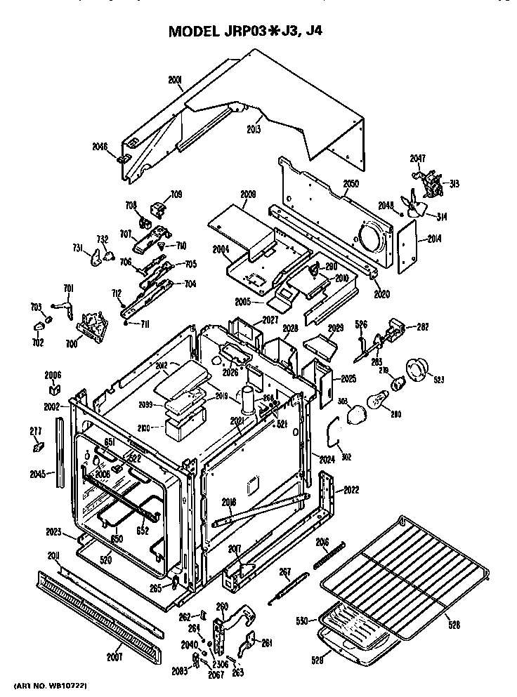 GE JRP03J4 oven diagram