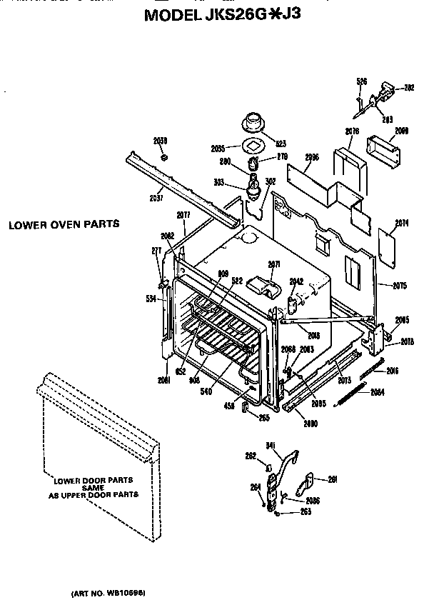 GE JKS26GJ3 lower oven diagram