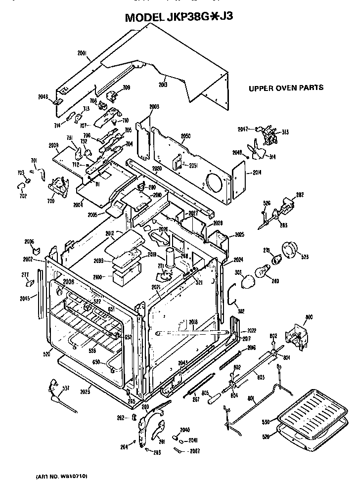 GE JKP38G*J3 upper oven diagram