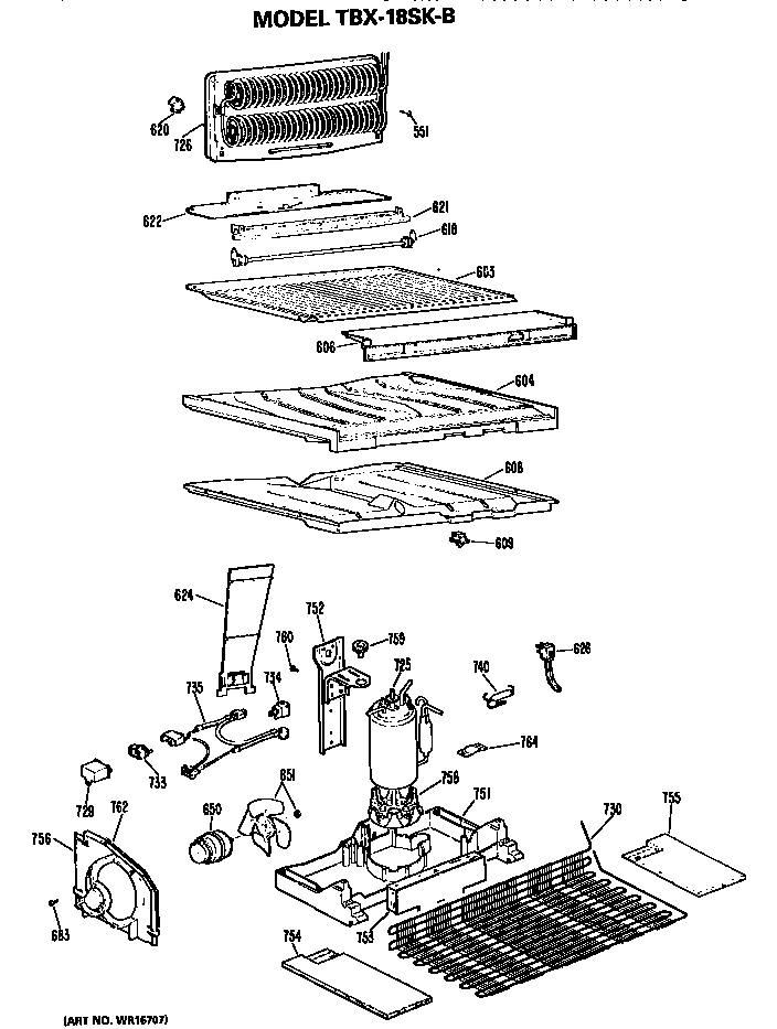 GE TBX18SKBL unit parts diagram