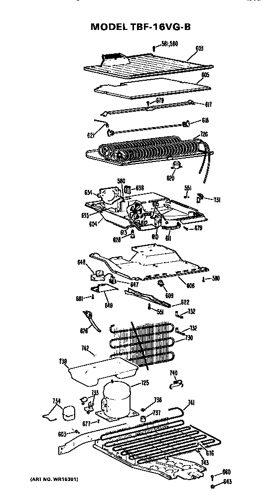 GE TBF16VGB unit parts diagram