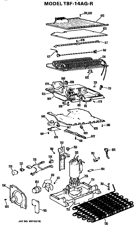 GE TBF14AGR unit parts diagram