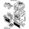 GE JSC27G*J2 main body/cooktop/controls diagram