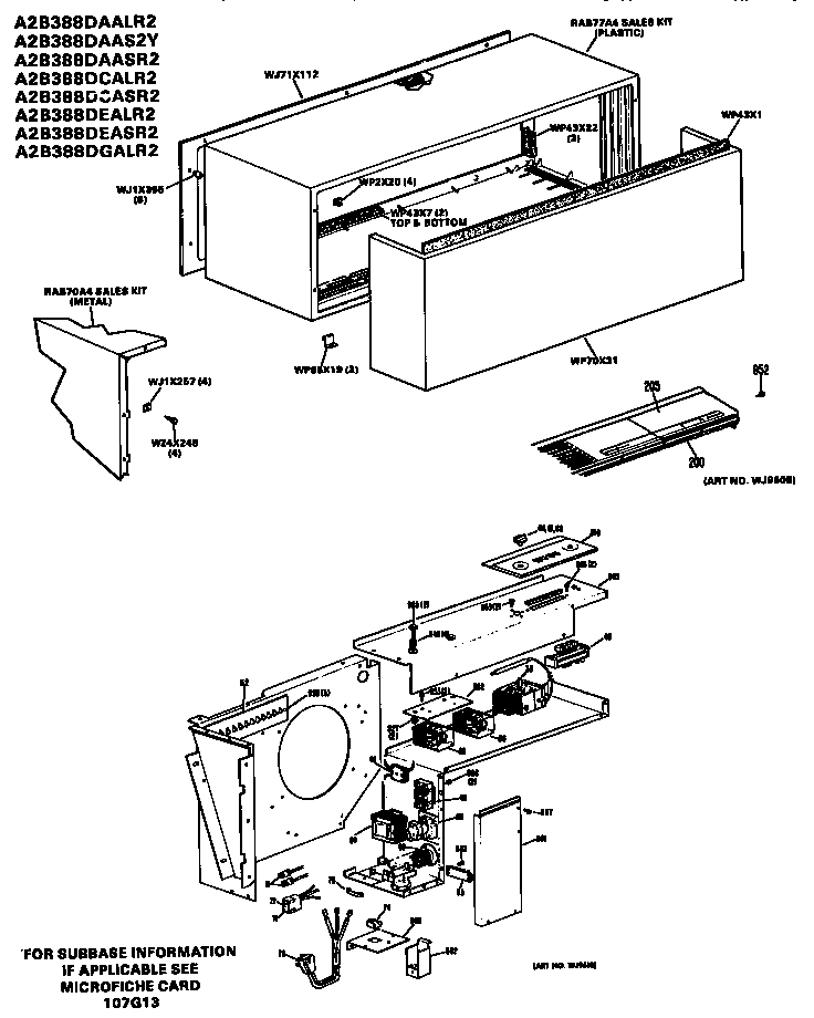 GE A2B388DAALR2 control box/cabinet diagram