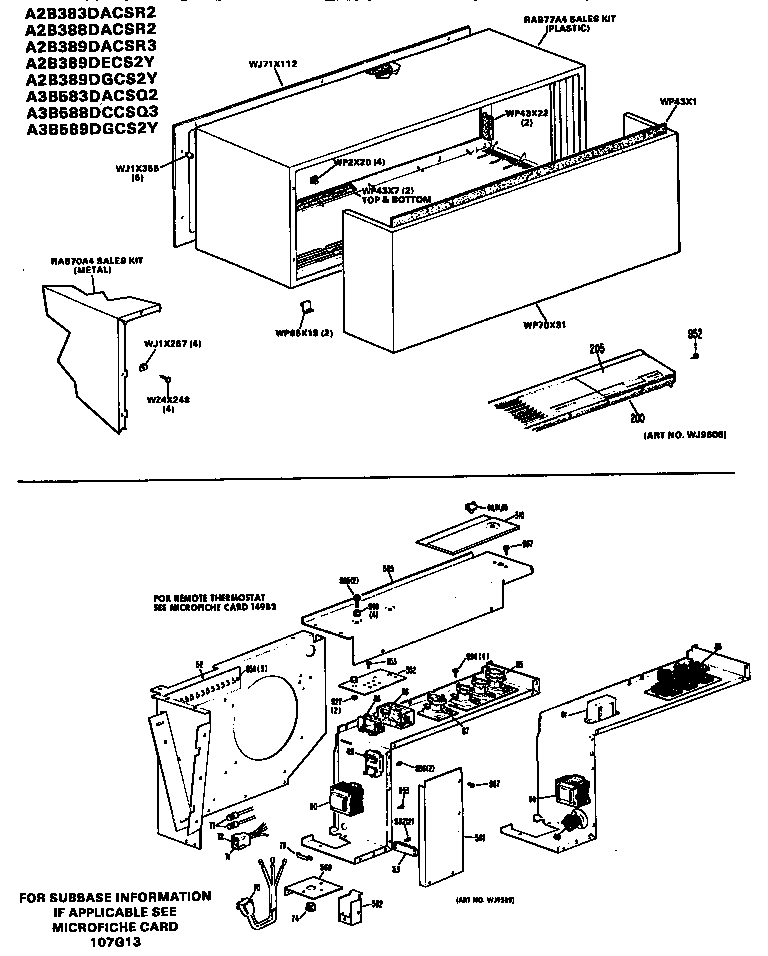 GE A2B389DACSR3 control box/cabinet diagram