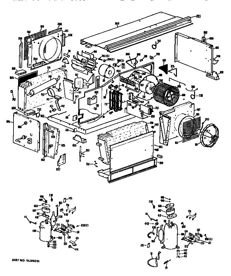 GE A2B688EPCSW3 replacement parts/compressor diagram