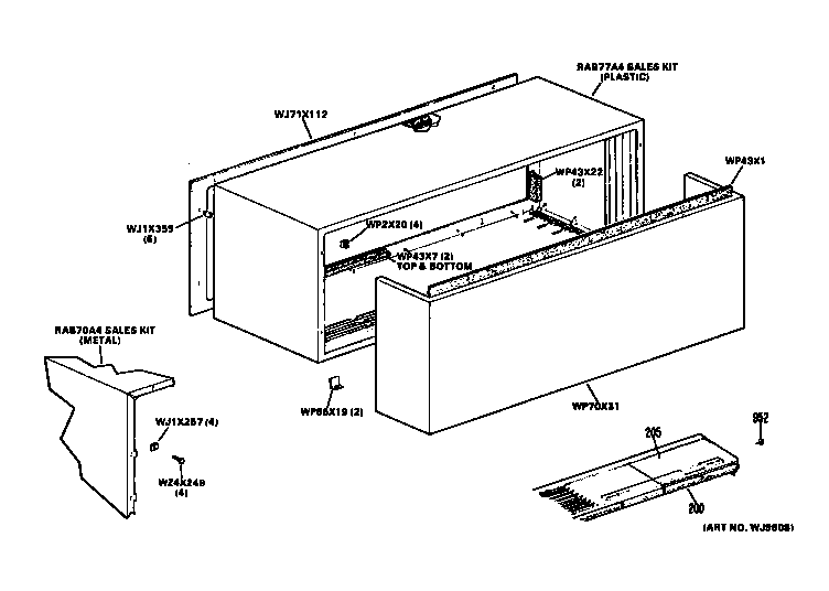 GE A2B688EPCSW3 cabinet diagram