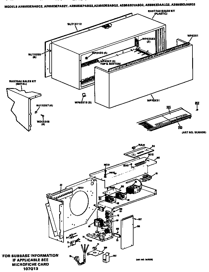GE A2B583ESASQ2 control box/cabinet diagram