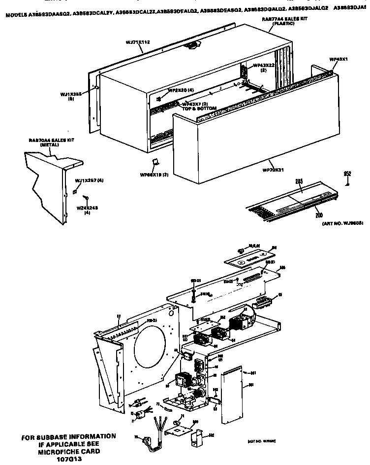 GE A3B583DCAL2Z control box/cabinet diagram