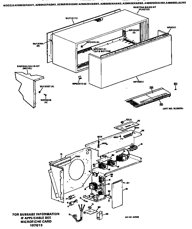 GE A2B683EVASW2 control box/cabinet diagram