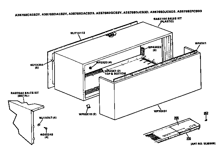 GE A3B788CKCS2Y cabinet diagram