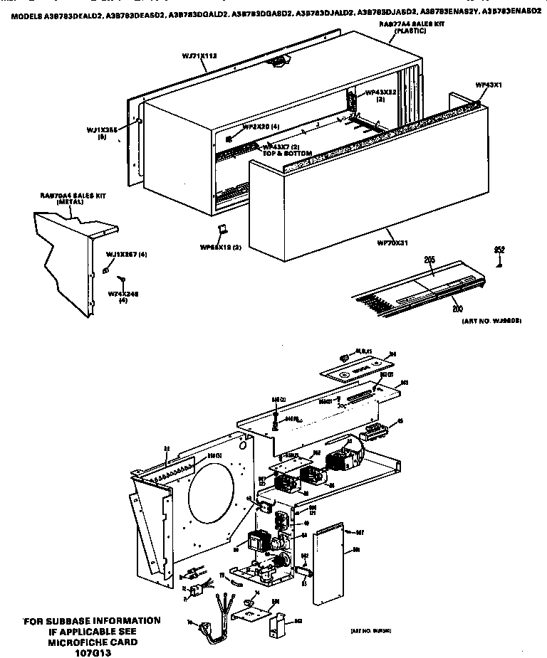 GE A3B783DGASD2 control box/cabinet diagram