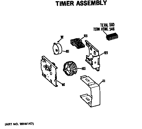 GE WWC7500FBL timer assembly diagram