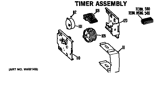 GE WWC7500FBL timer assembly diagram