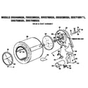 GE DDG5380GDL drum and duct assembly diagram