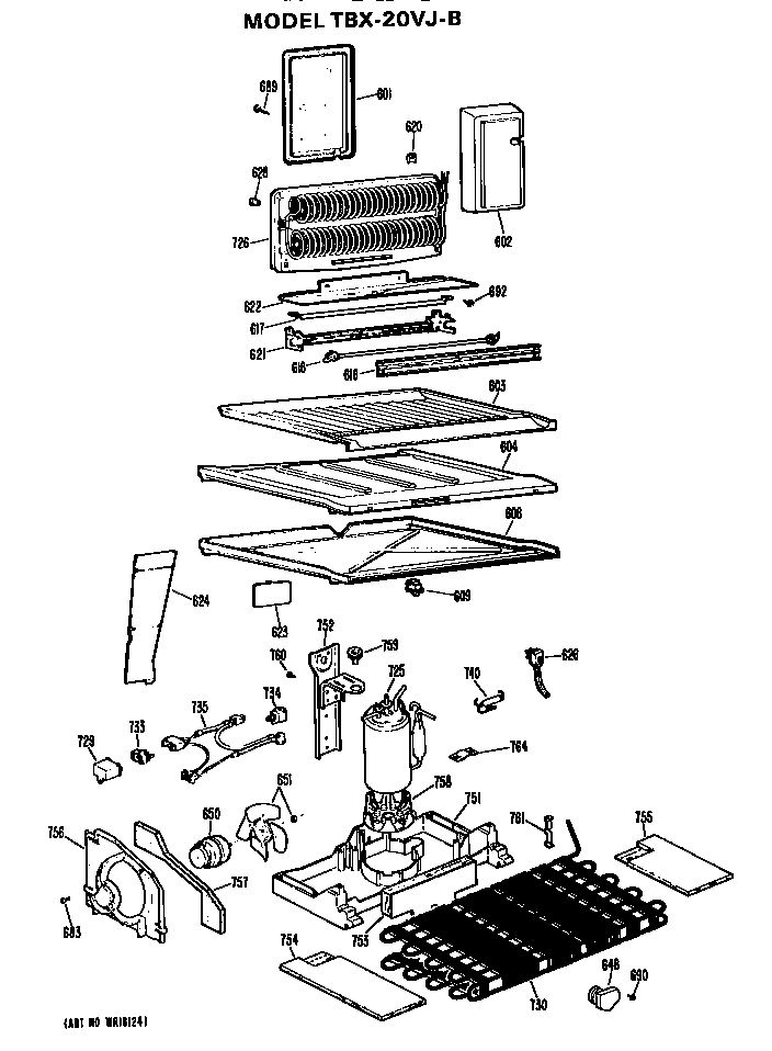 GE TBX20VJB unit parts diagram