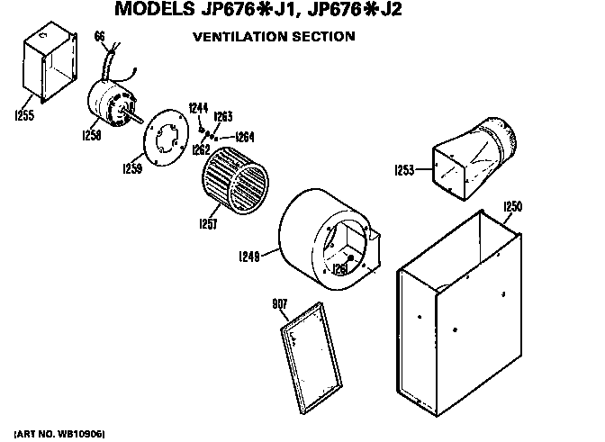 GE JP676*J2 ventilation section diagram