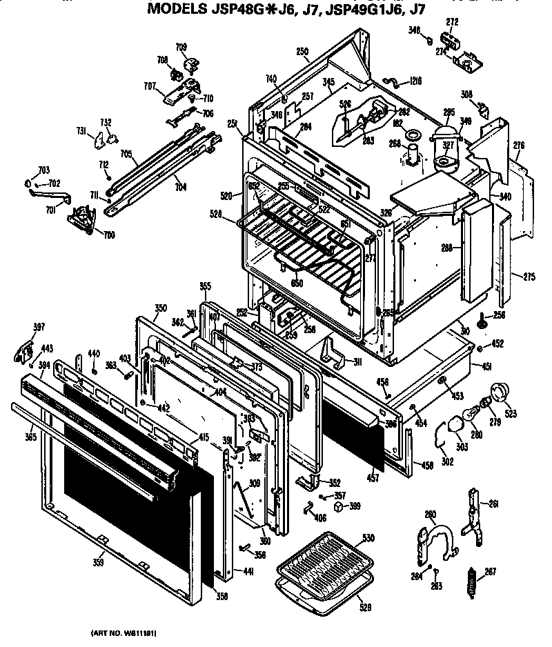 GE JSP48GJ6 body diagram