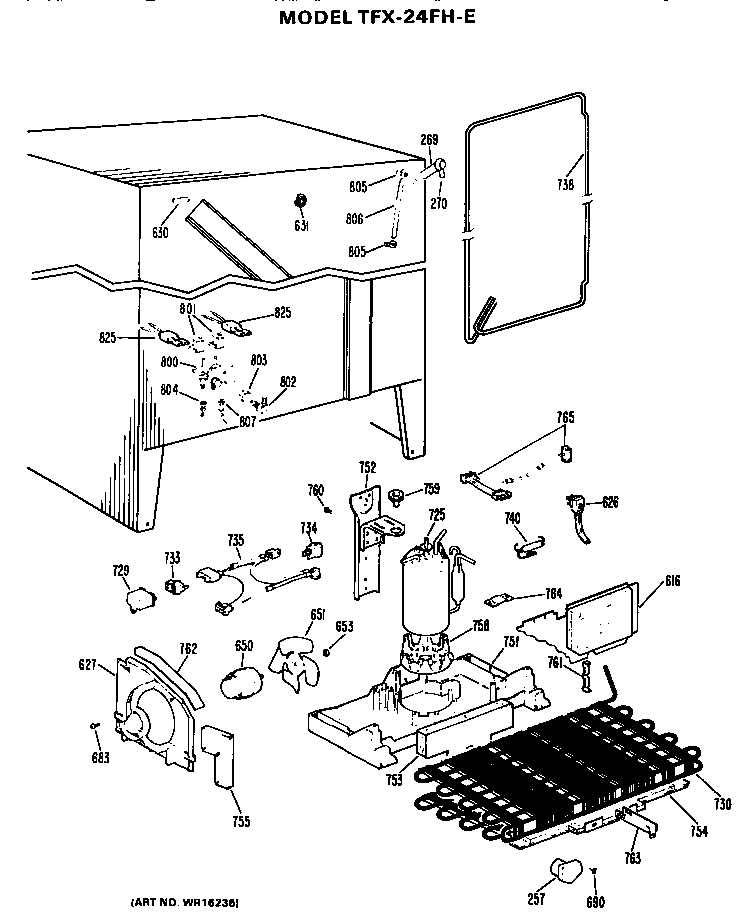 GE TFX24FHE unit parts diagram