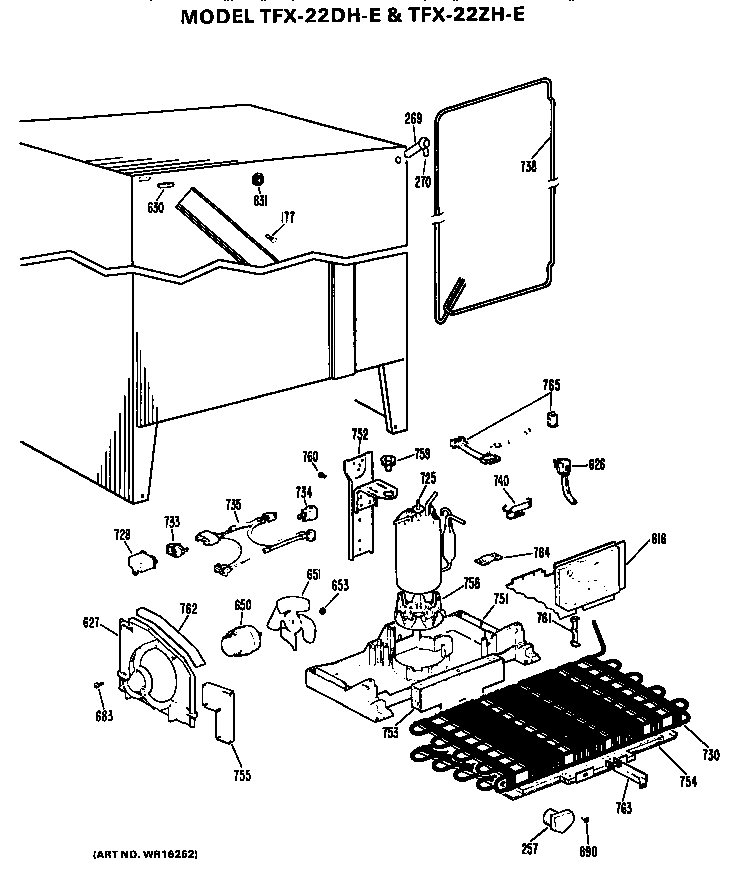 GE TFX22DHE unit parts diagram