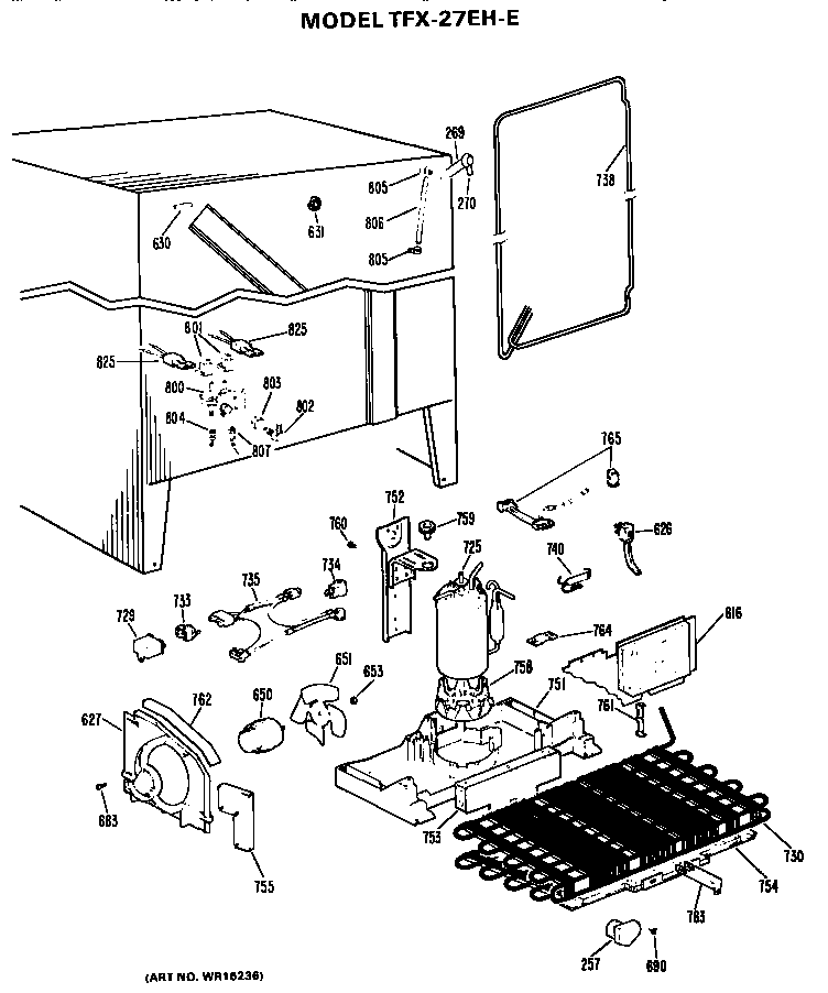 GE TFX27EHE unit parts diagram