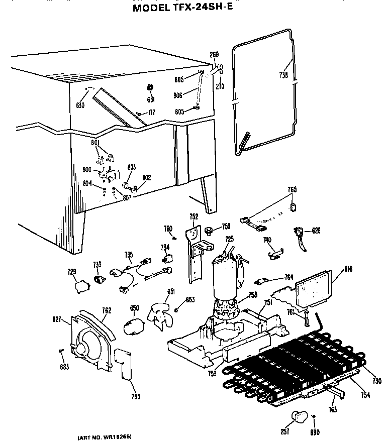 GE TFX24SHE unit parts diagram