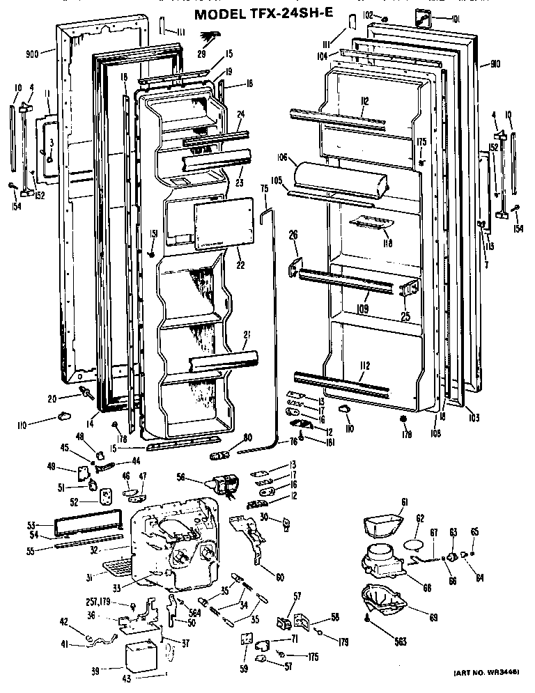 GE TFX24SHE doors diagram