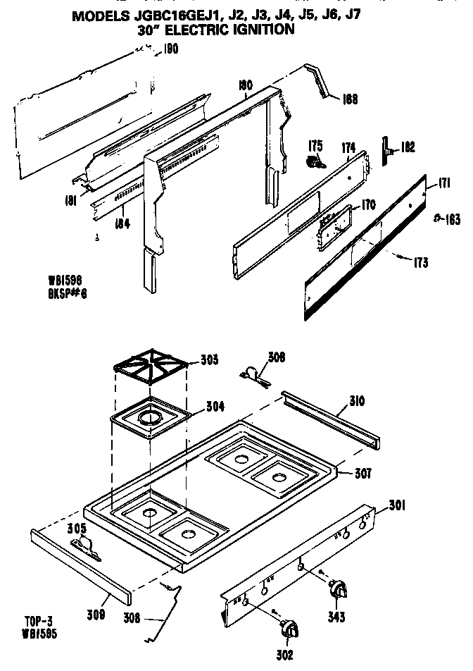 GE JGBC16GEJ1 cooktop diagram