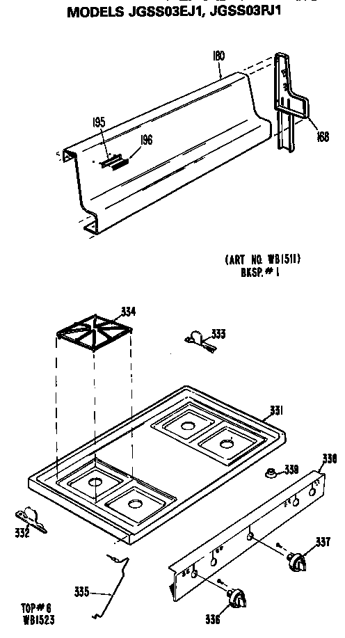 GE JGSS03PJ1 cooktop diagram
