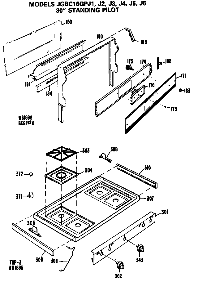 GE JGBC16GPJ3 cooktop diagram