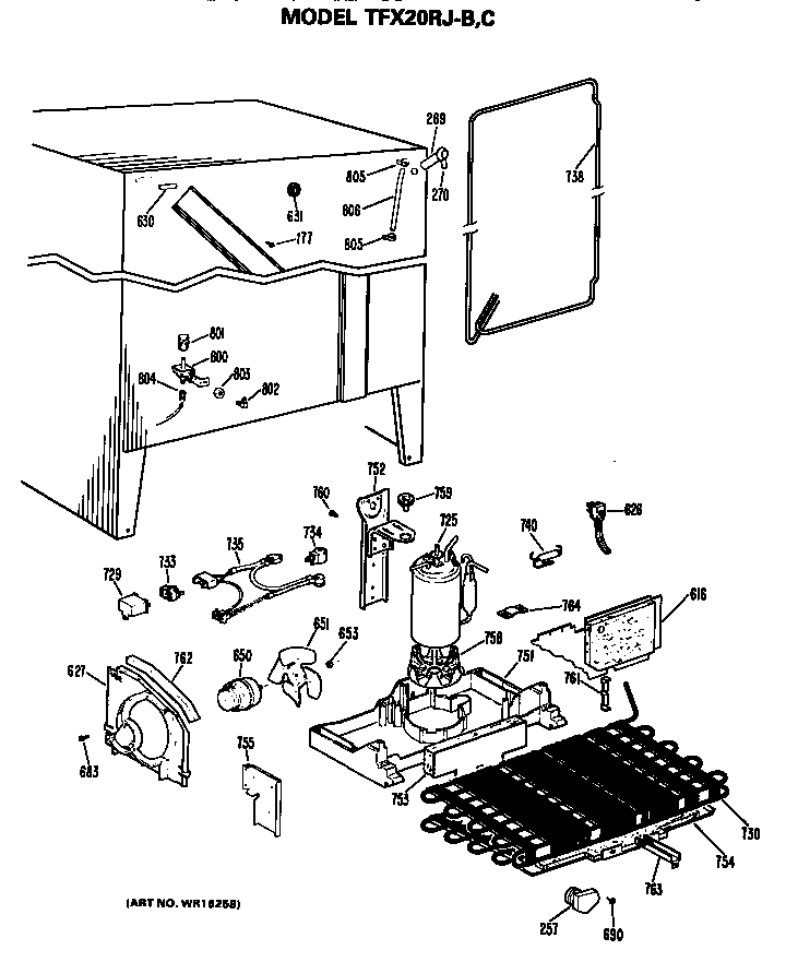 GE TFX20RJB unit parts diagram