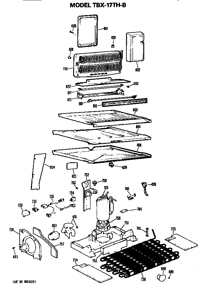 GE TBX17THB unit parts diagram