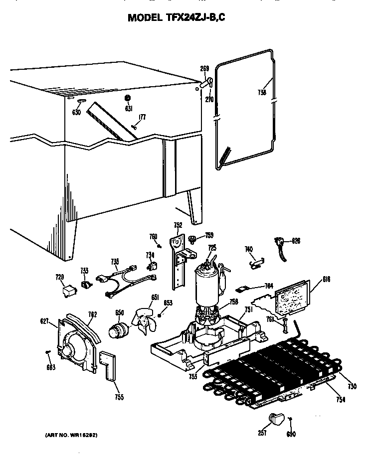 GE TFX24ZJC unit parts diagram