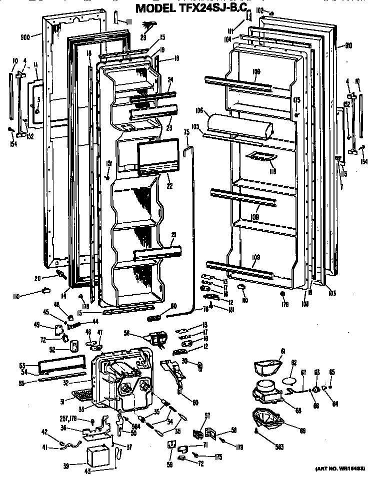 GE TFX24SJC doors diagram
