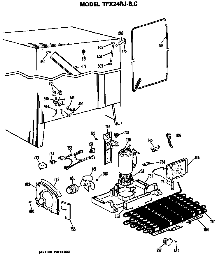GE TFX24RJC unit parts diagram