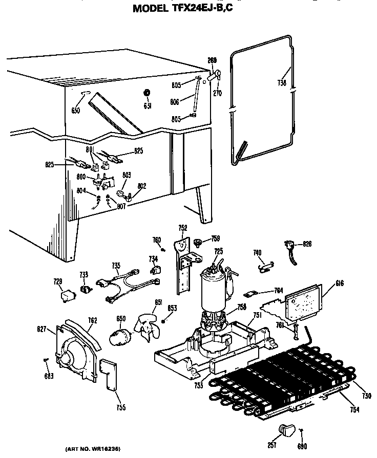 GE TFX24EJB unit parts diagram