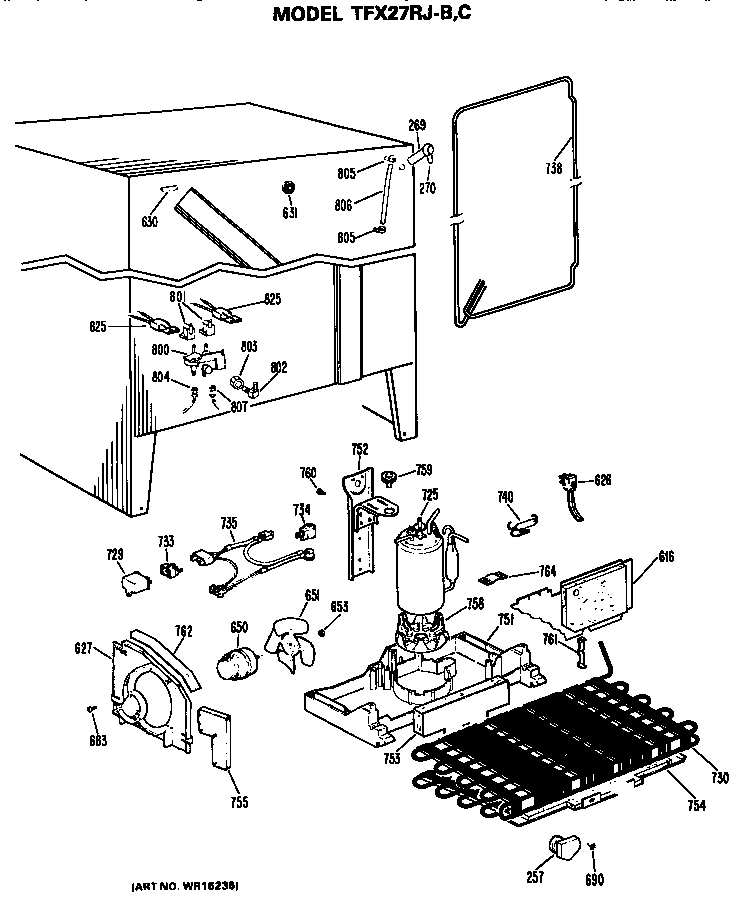 GE TFX27RJB unit parts diagram