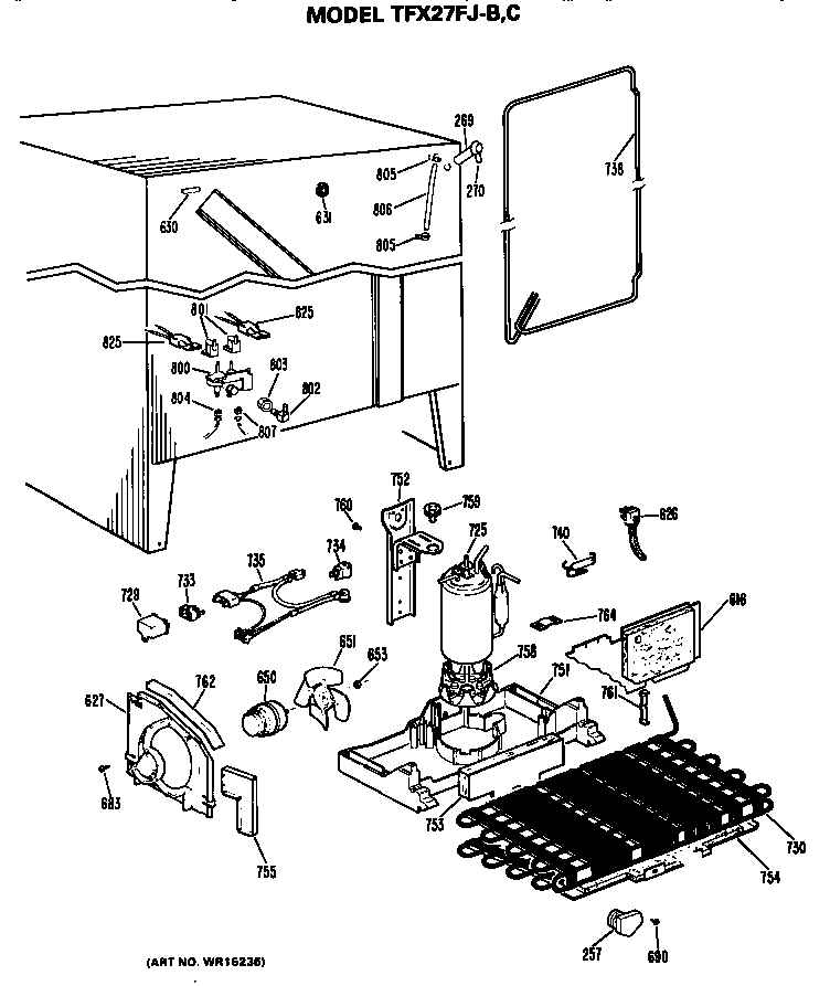 GE TFX27FJB unit parts diagram