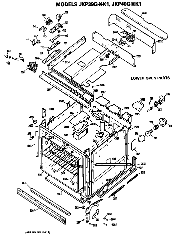 GE JKP40G*K1 lower oven diagram