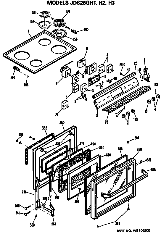 GE JDS26GH2 cooktop/controls diagram