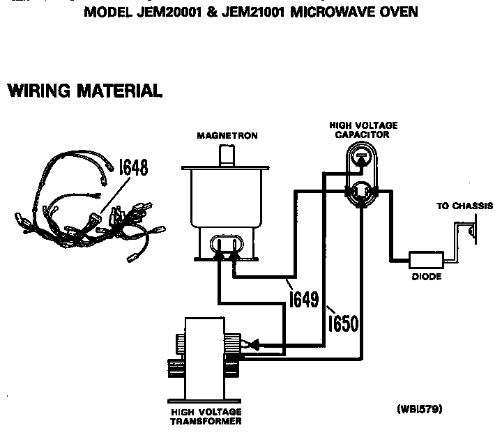 GE JEM20001 wiring material diagram