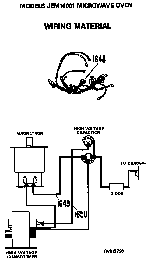 GE JEM10001 wiring material diagram