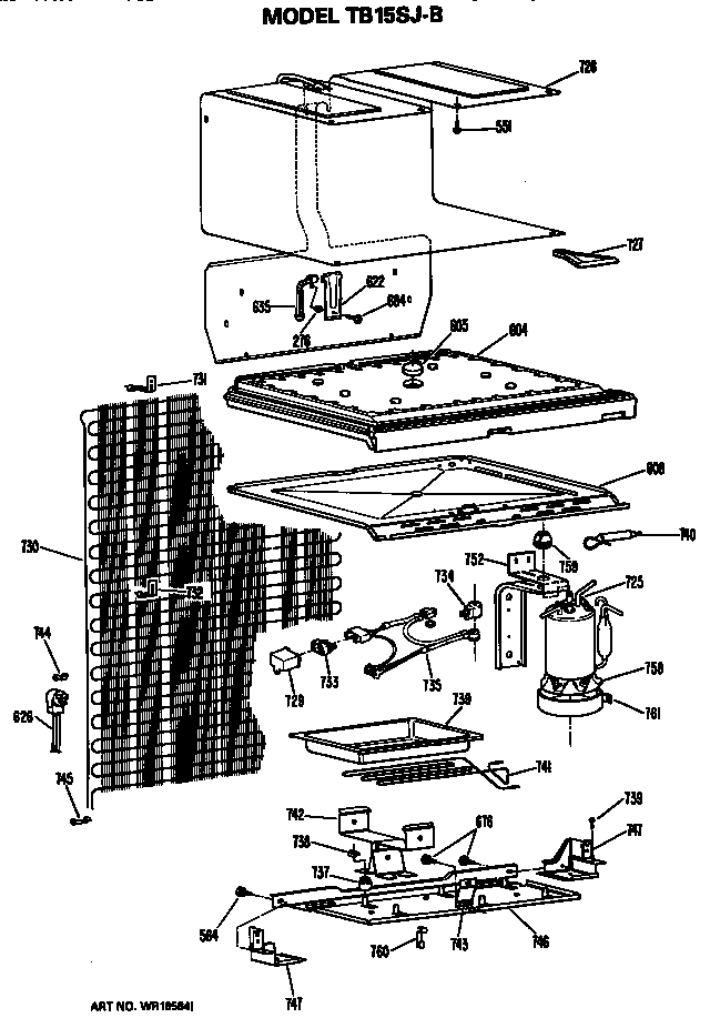 GE TB15SJBLHA unit parts diagram